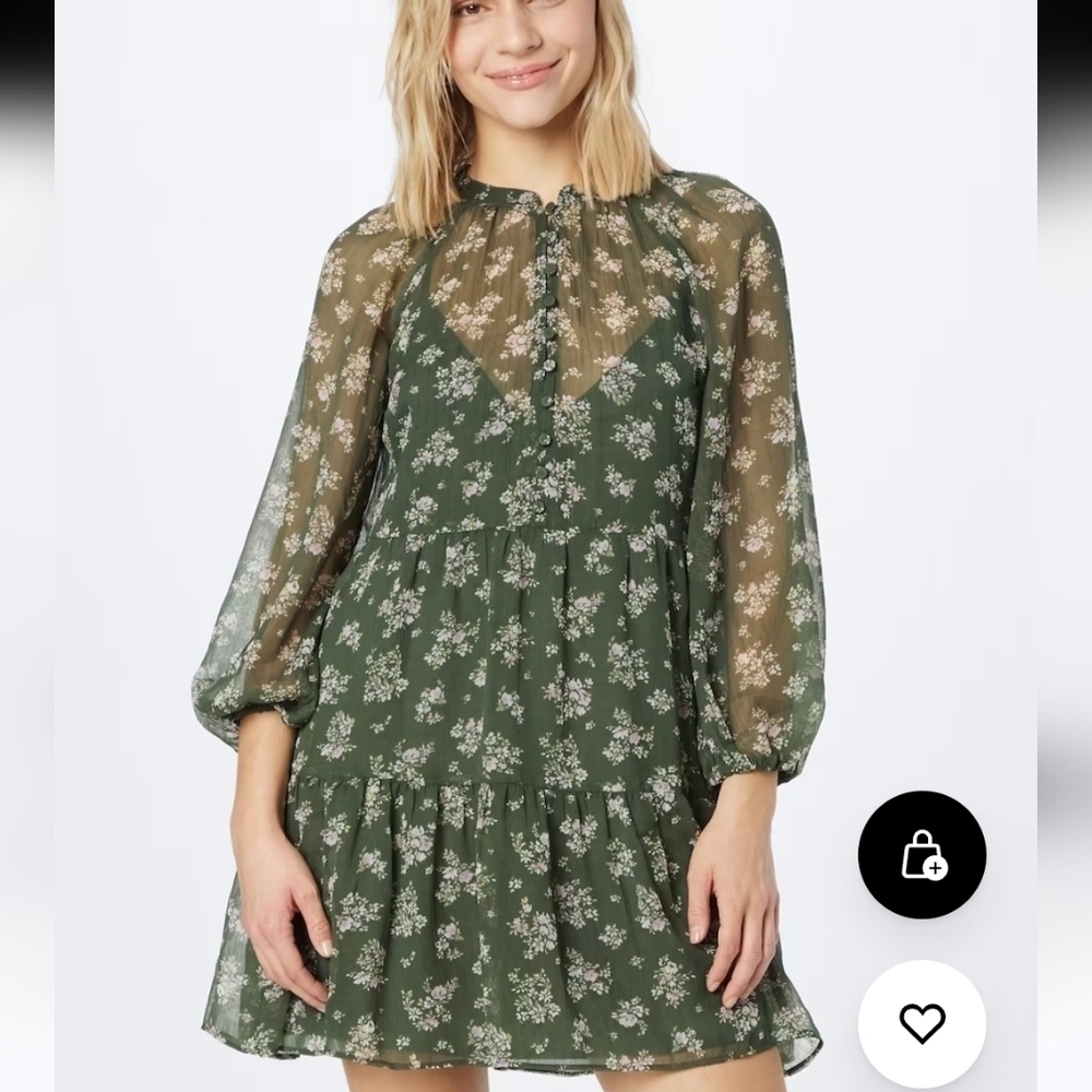 Abercrombie & Fitch Olive Green Floral Mini Dress